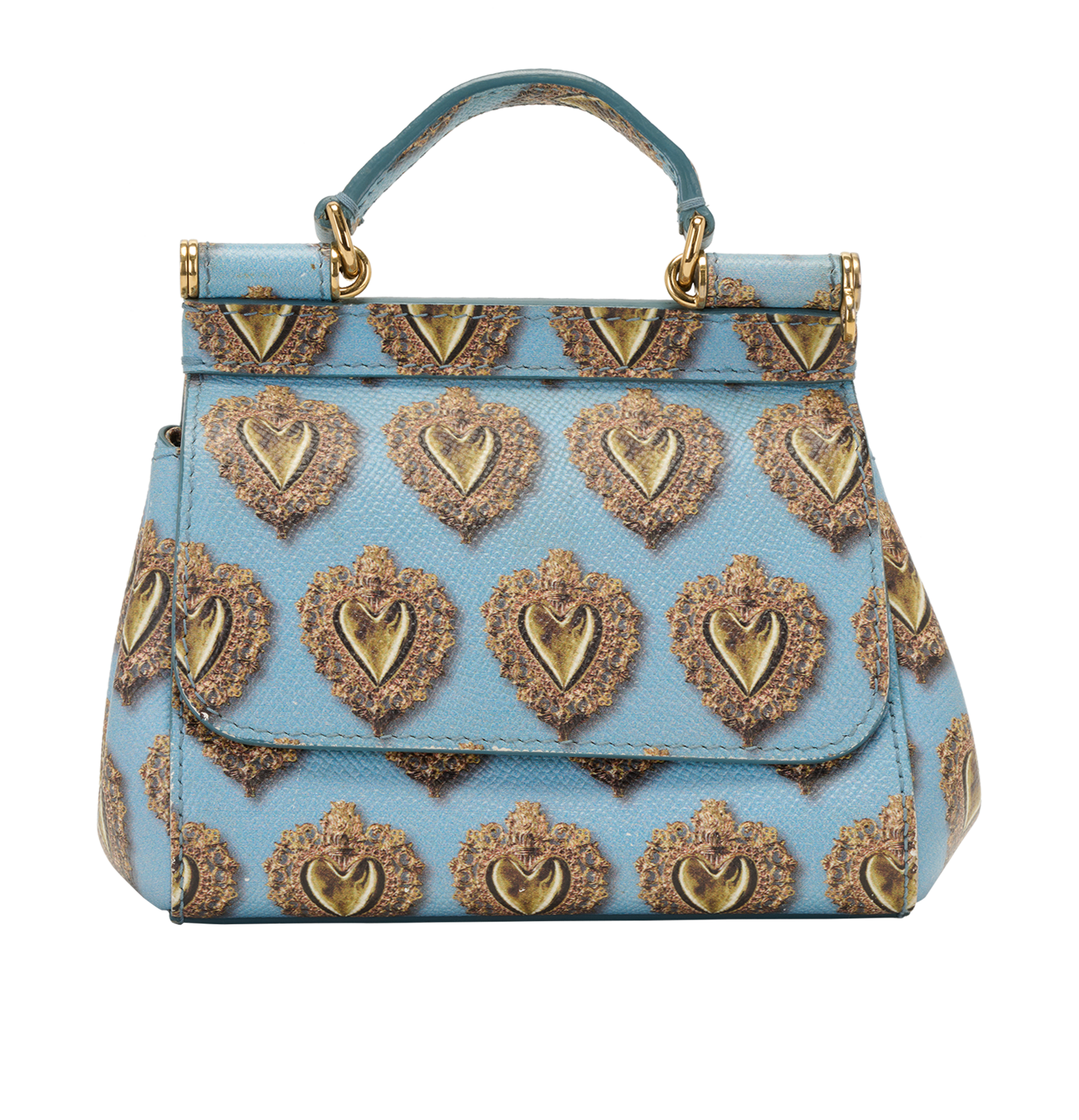 Mini Miss Sicily Sacred Hearts, &pound;450, Handbags, Blue, Leather, Back view